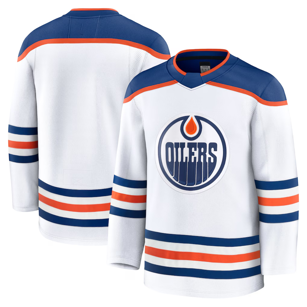 Tlead E.Oilers White Away Premium Jerseys