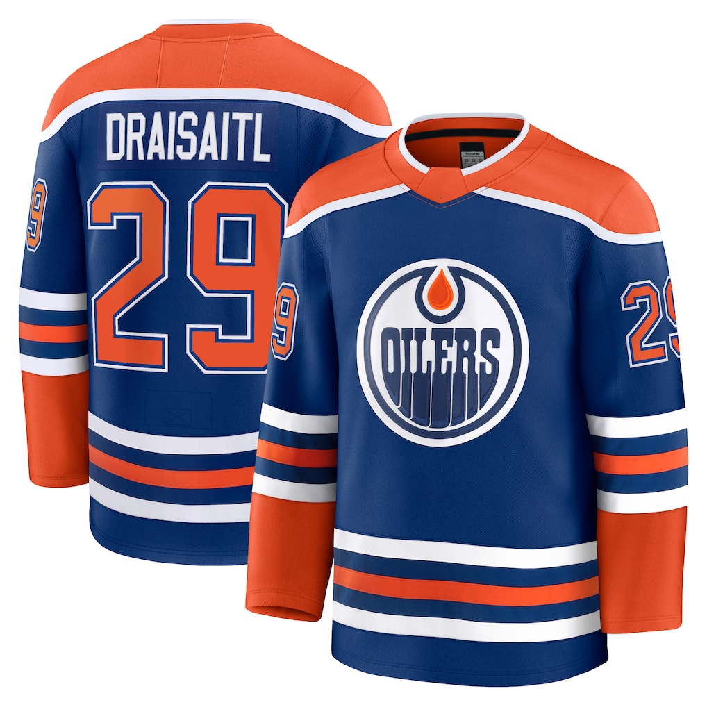 Tlead E.Oilers #29 Leon Draisaitl Royal Home Premium Jerseys