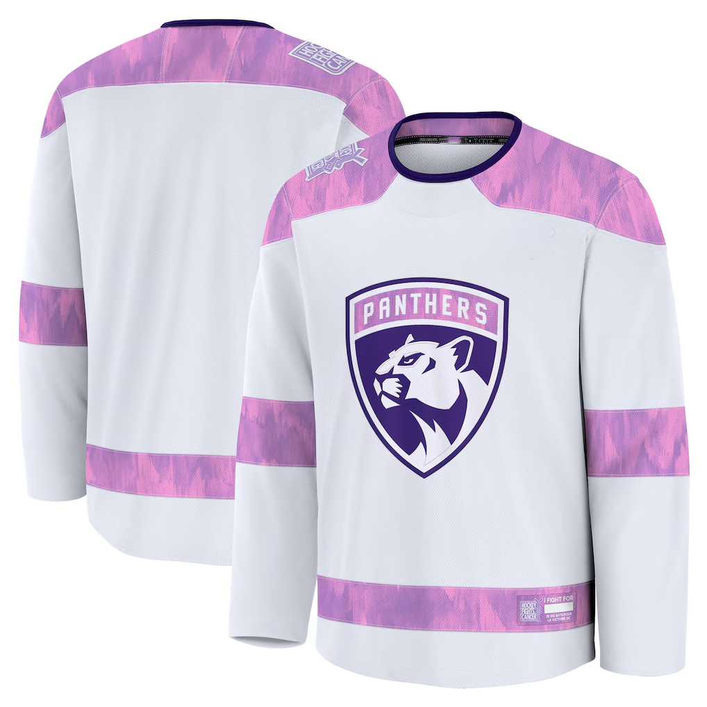 Tlead F.Panthers White 2024 Hockey Fights Cancer Practice Jerseys