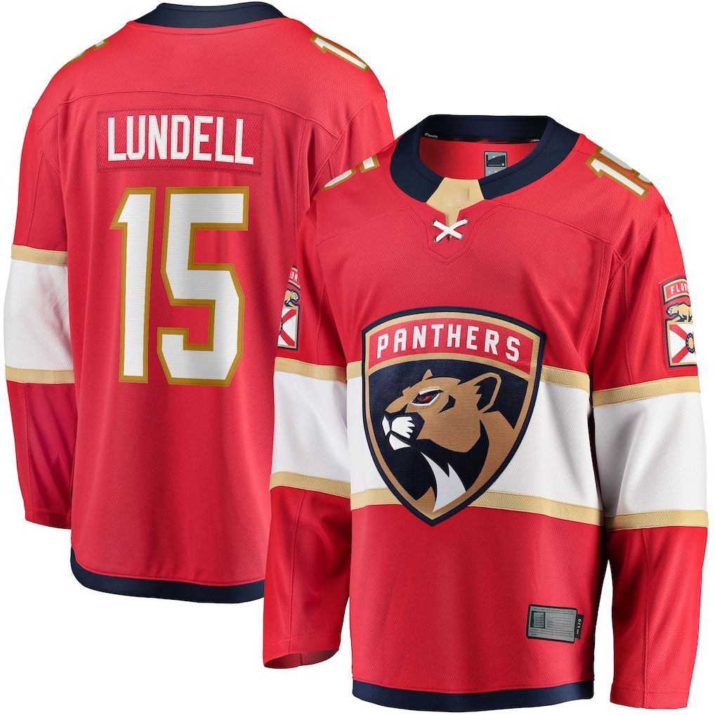 Tlead F.Panthers F.Panthers #15 Anton Lundell Red Home Breakaway Player Jerseys