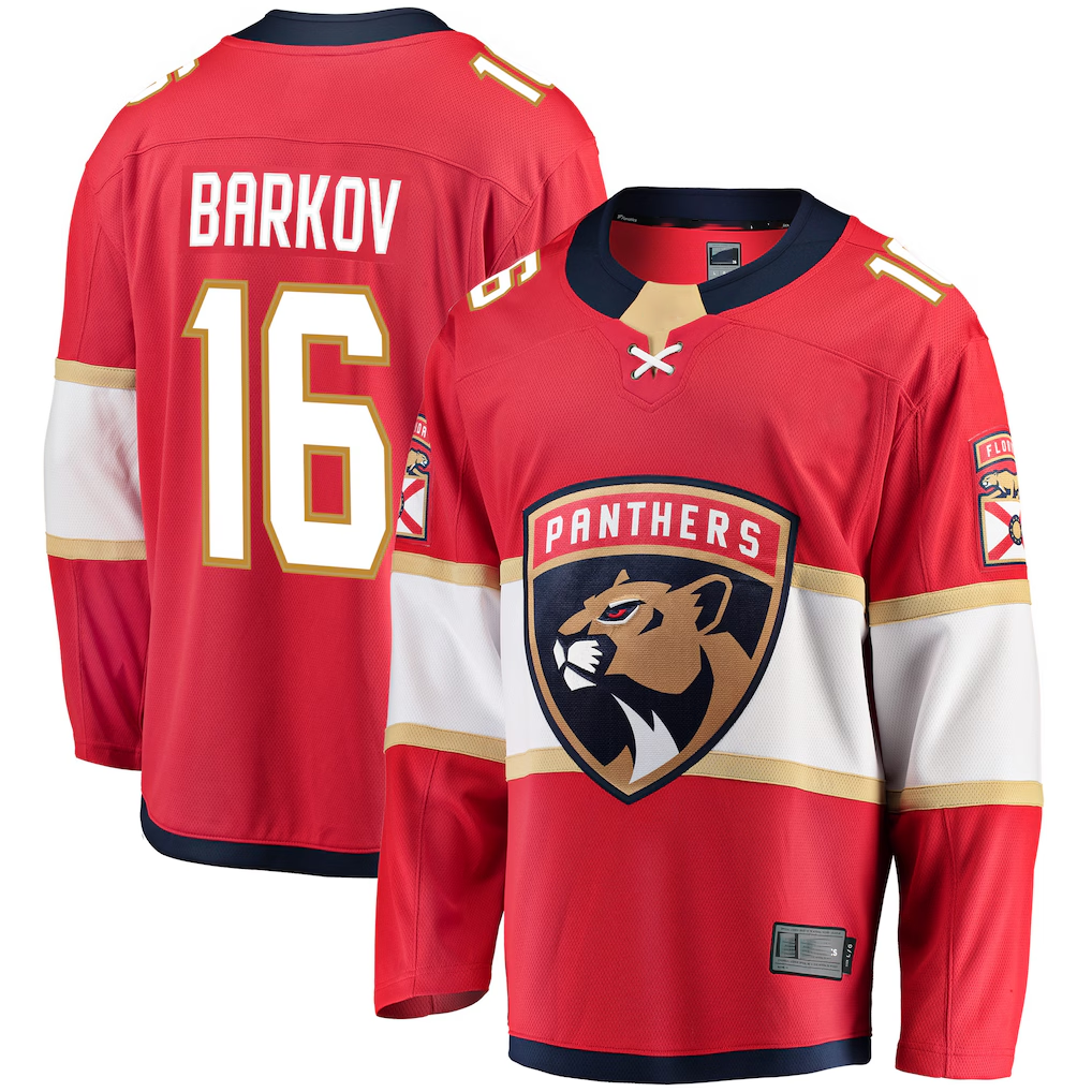 Tlead F.Panthers #16 Aleksander Barkov Red Breakaway Jerseys