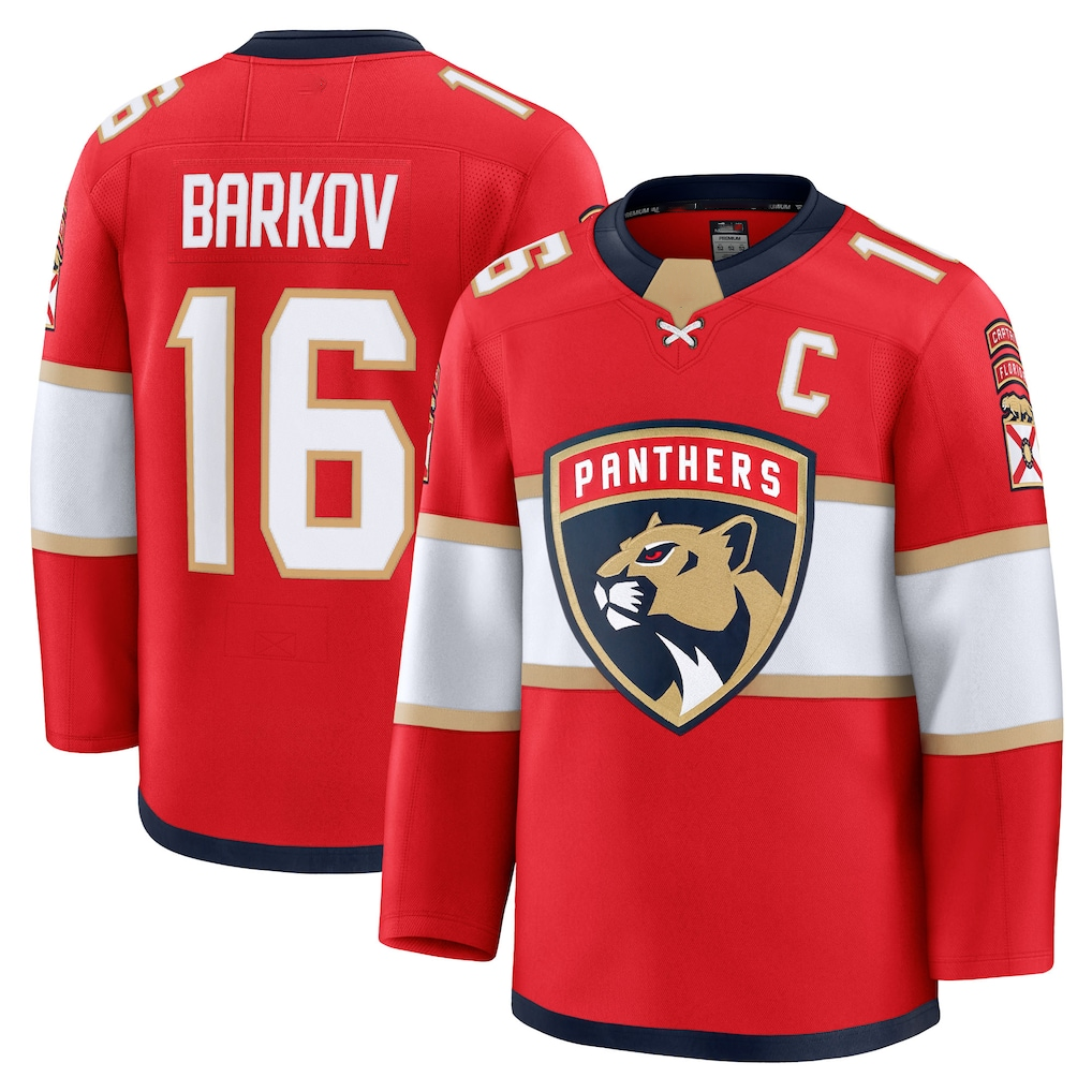 Tlead F.Panthers #16 Aleksander Barkov Red Home Premium Jerseys