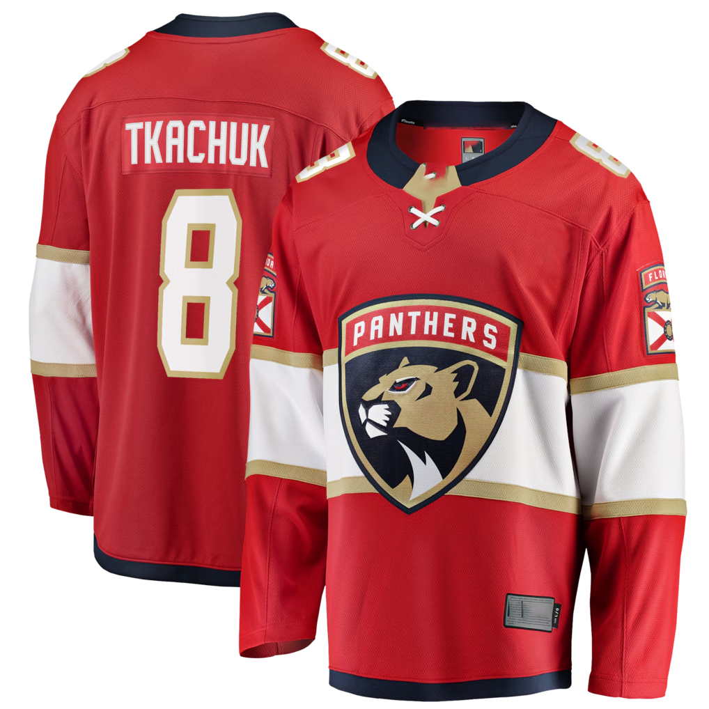 Tlead F.Panthers #8 Brady Tkachuk Red Home Breakaway Jerseys