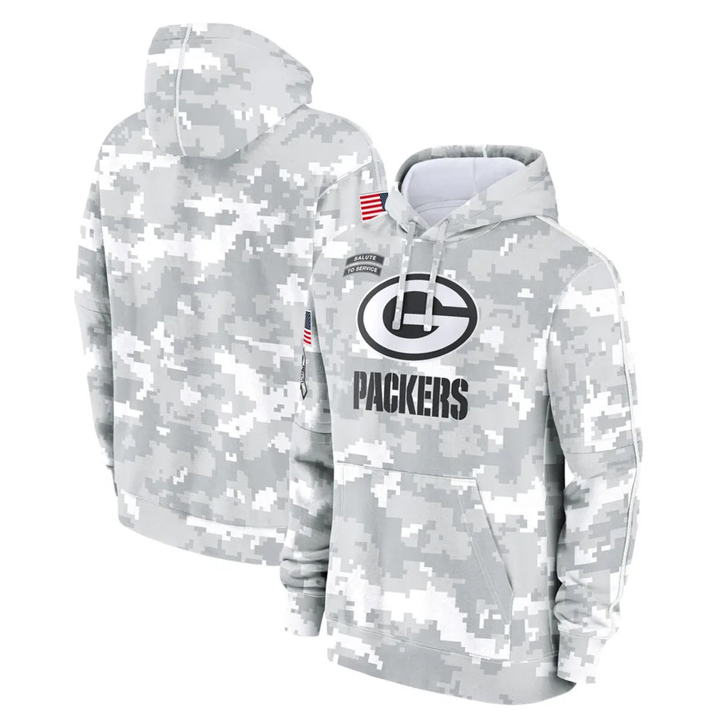 Tlead GB.Packers Arctic Camo Salute to Service Hoodies Limited Game Blank Player Stitched Jerseys