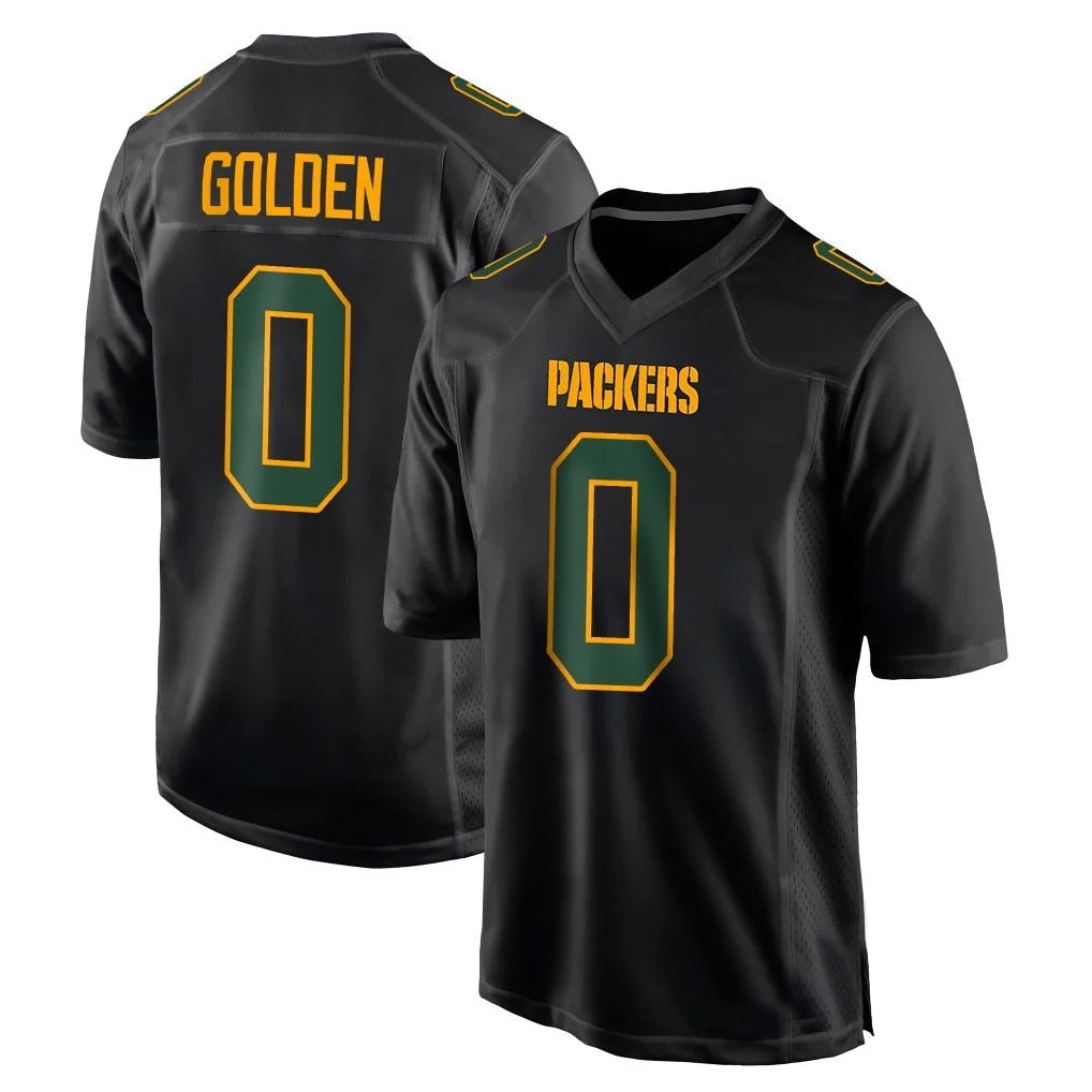 Tlead GB.Packers #0 Matthew Golden Player Black Fashion Home Game Stitched Jerseys