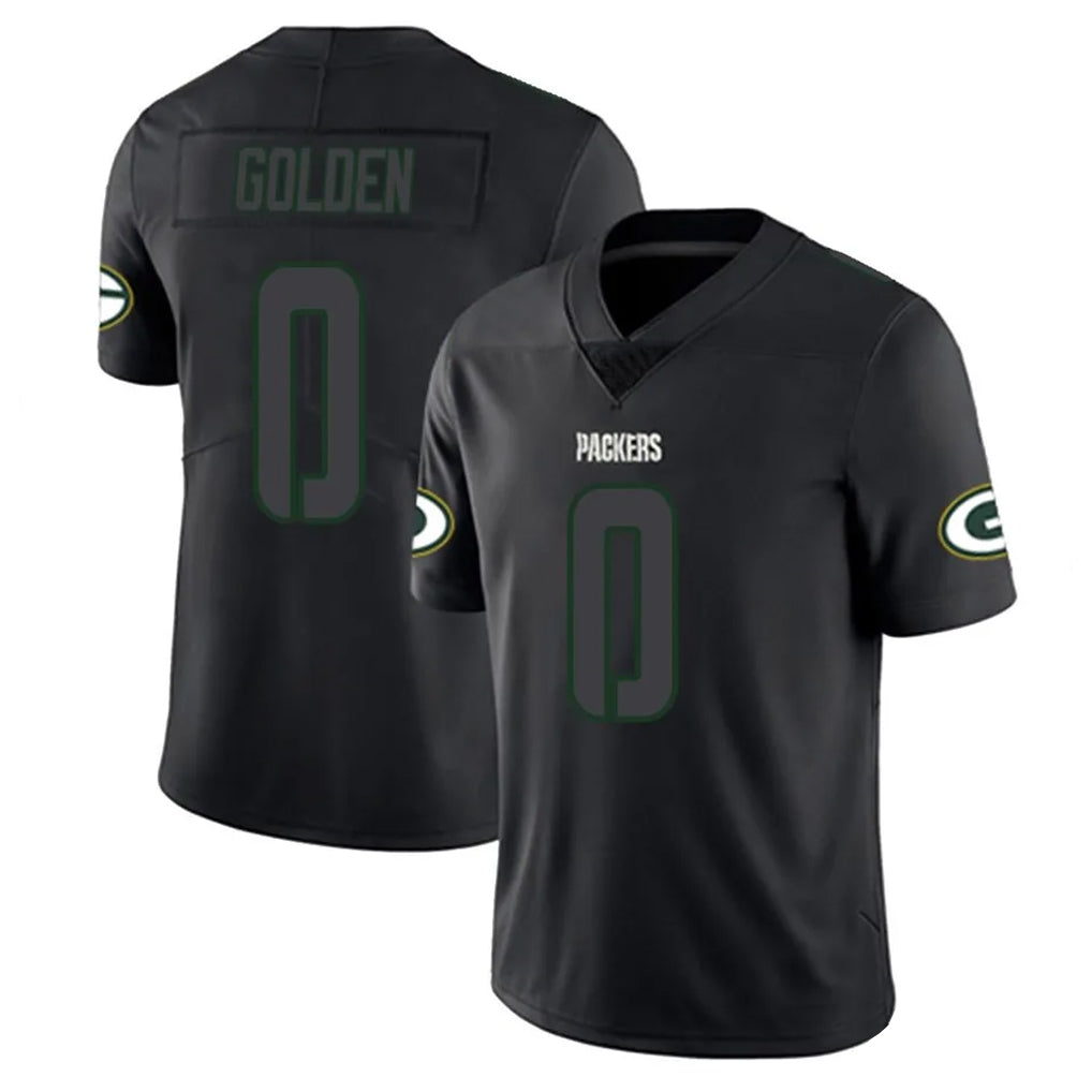 Tlead GB.Packers #0 Matthew Golden Player Black Impact Limited Home Game Stitched Jerseys