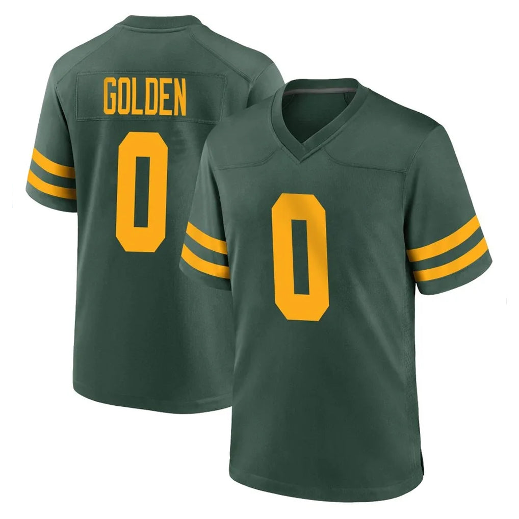 Tlead GB.Packers #0 Matthew Golden Player Green Alternate Home Game Stitched Jerseys