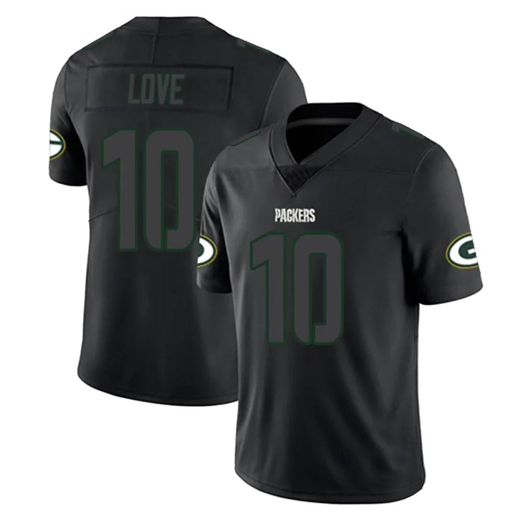 Tlead GB.Packers #10 Jordan Love Player Black Impact Limited Home Game Stitched Jerseys