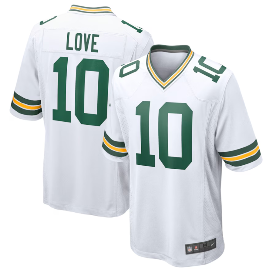 Tlead GB.Packers #10 Jordan Love Player White Replica Game  Stitched Jerseys