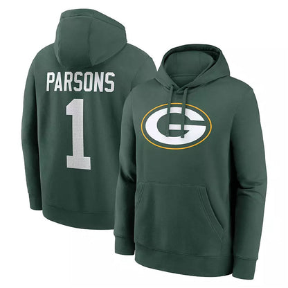 Tlead GB.Packers #1 Micah Parsons Player Black Pullover Hoodies Limited Stitched Jerseys
