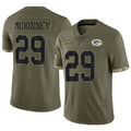 Tlead GB.Packers #29 Xavier McKinney Player Salute To Service Olive Stitched Jerseys