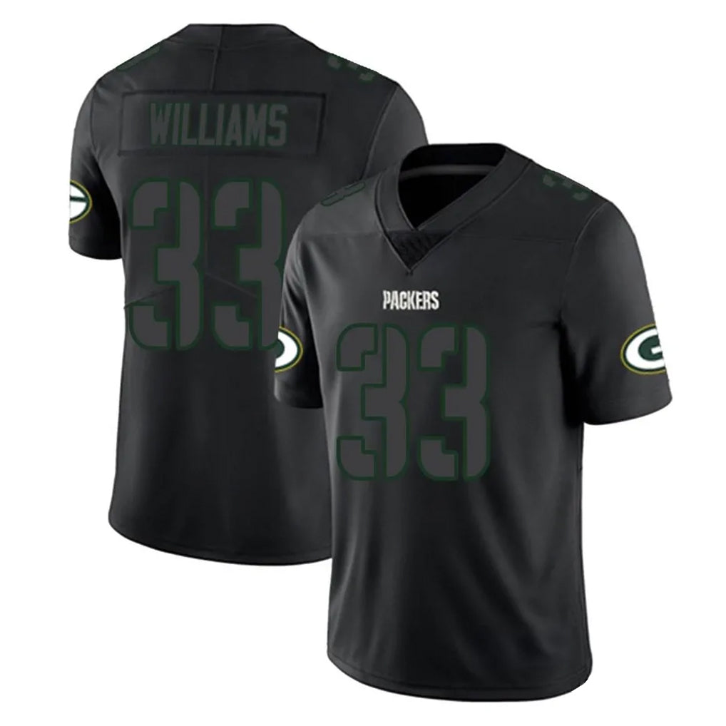 Tlead GB.Packers #33 Evan Williams Player Black Impact Limited Home Game Stitched Jerseys