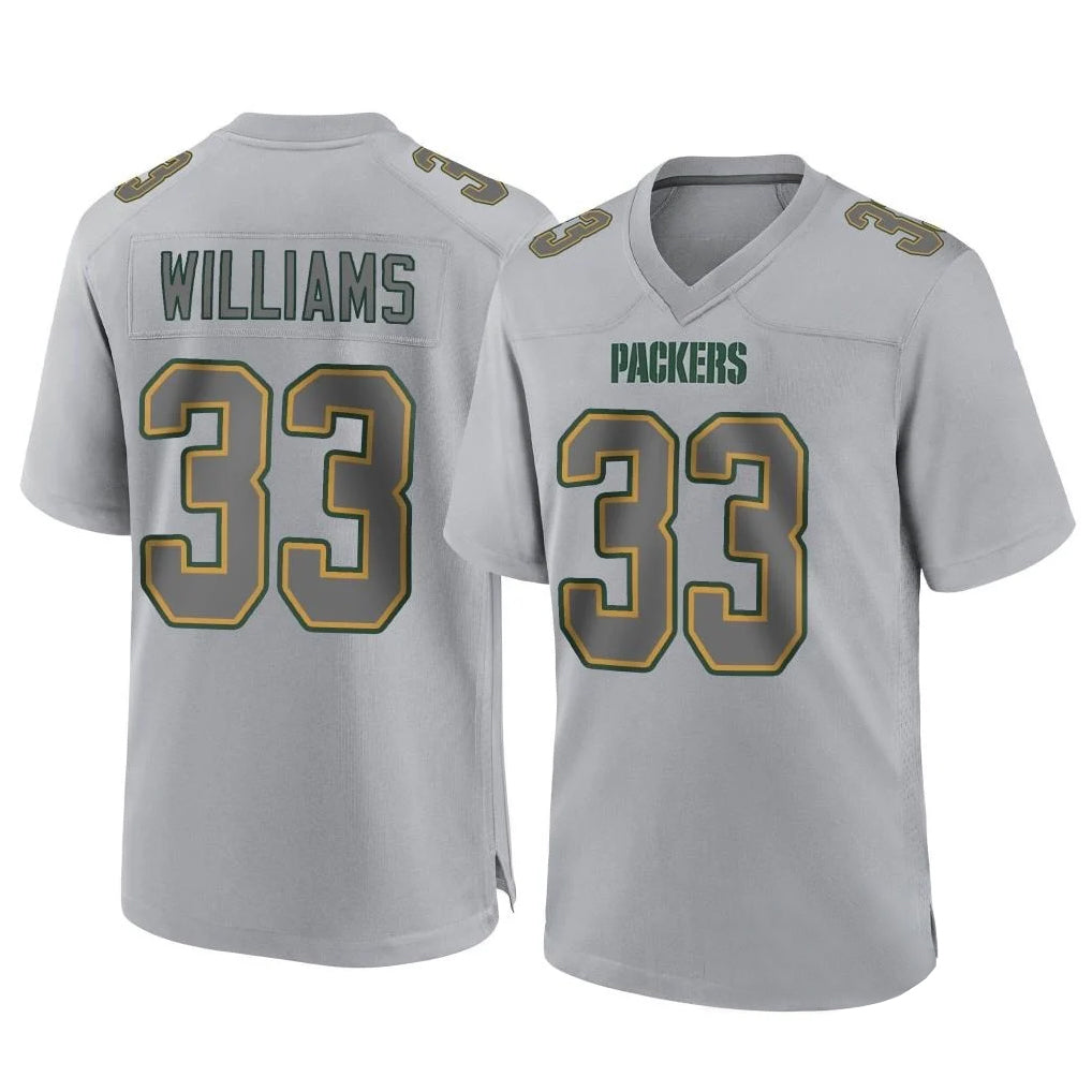Tlead GB.Packers #33 Evan Williams Player Gray Atmosphere Fashion Home Game Stitched Jerseys