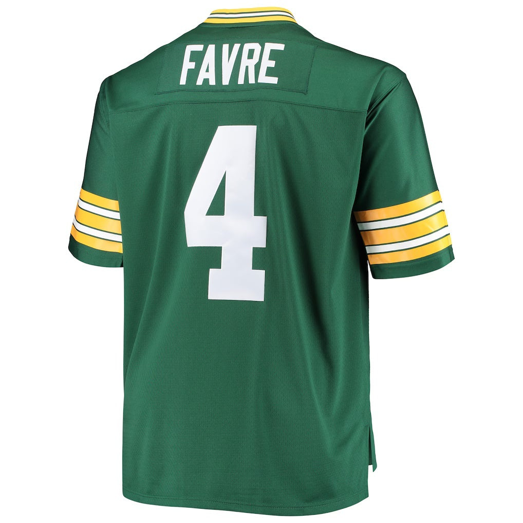 Tlead GB.Packers #4 Brett Favre Mitchell & Ness Green Big & Tall Retired Player Replica Stitched Jerseys