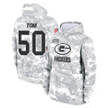 Tlead GB.Packers #50 Zach Tom Player Arctic Camo Salute to Service Hoodies Limited Game Stitched Jerseys