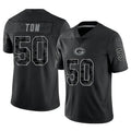 Tlead GB.Packers #50 Zach Tom Player Black Reflective Limited Home Game Stitched Jerseys