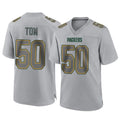 Tlead GB.Packers #50 Zach Tom Player Gray Atmosphere Fashion Home Game Stitched Jerseys