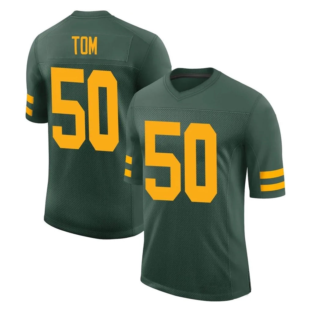 Tlead GB.Packers #50 Zach Tom Player Green Alternate Vapor Home Game Stitched Jerseys