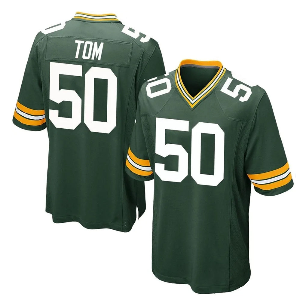 Tlead GB.Packers #50 Zach Tom Player Green Home Game Stitched Jerseys