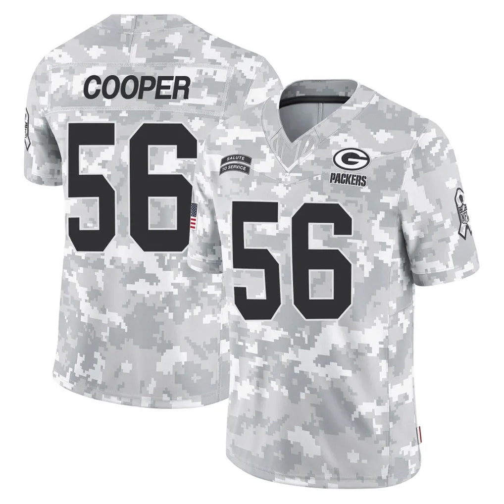 Tlead GB.Packers #56 Edgerrin Cooper Player Arctic Camo Salute To Service Limited Stitched Jerseys
