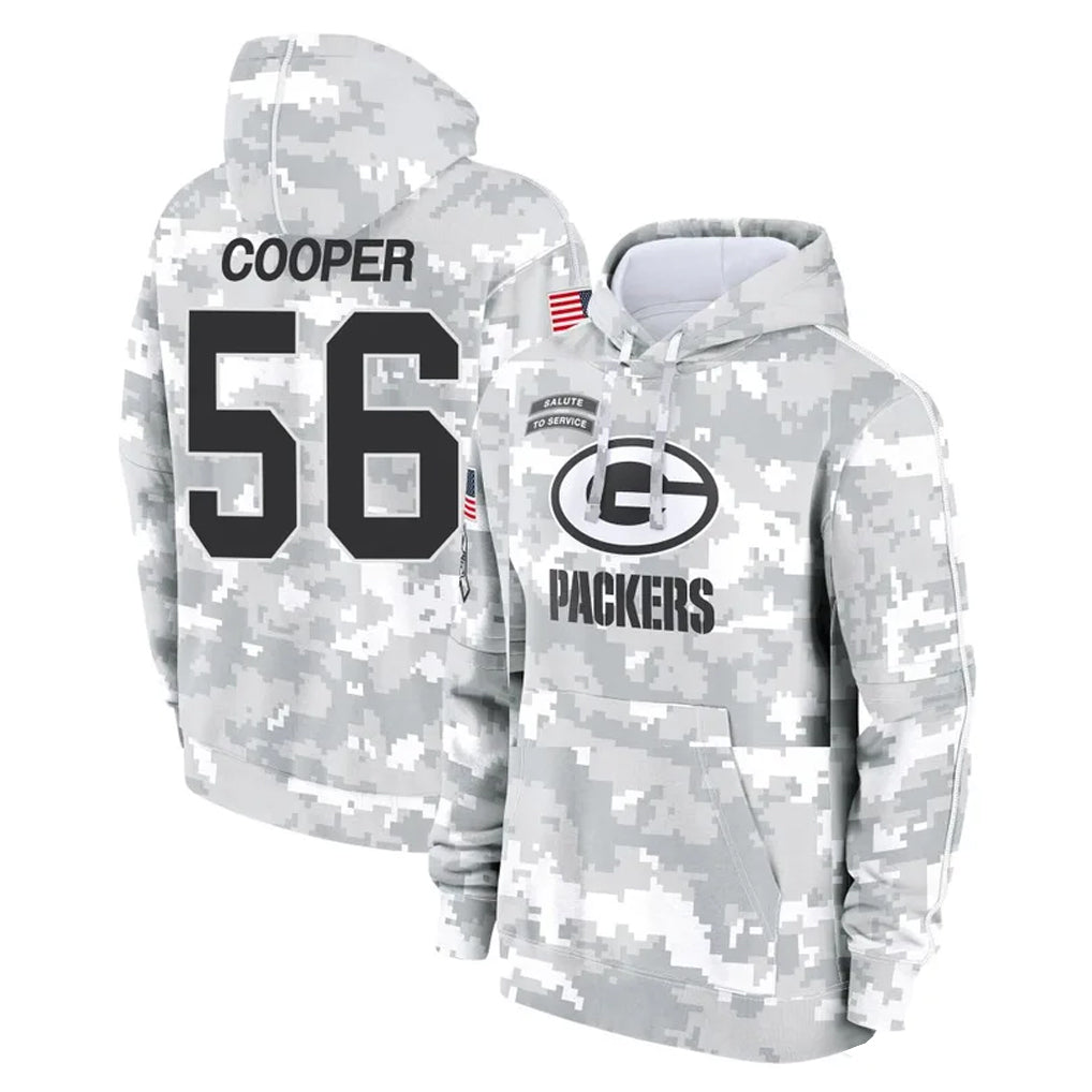 Tlead GB.Packers #56 Edgerrin Cooper Player Arctic Camo Salute to Service Hoodies Limited Game Stitched Jerseys