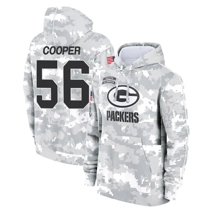 Tlead GB.Packers #56 Edgerrin Cooper Player Arctic Camo Salute to Service Hoodies Limited Game Stitched Jerseys