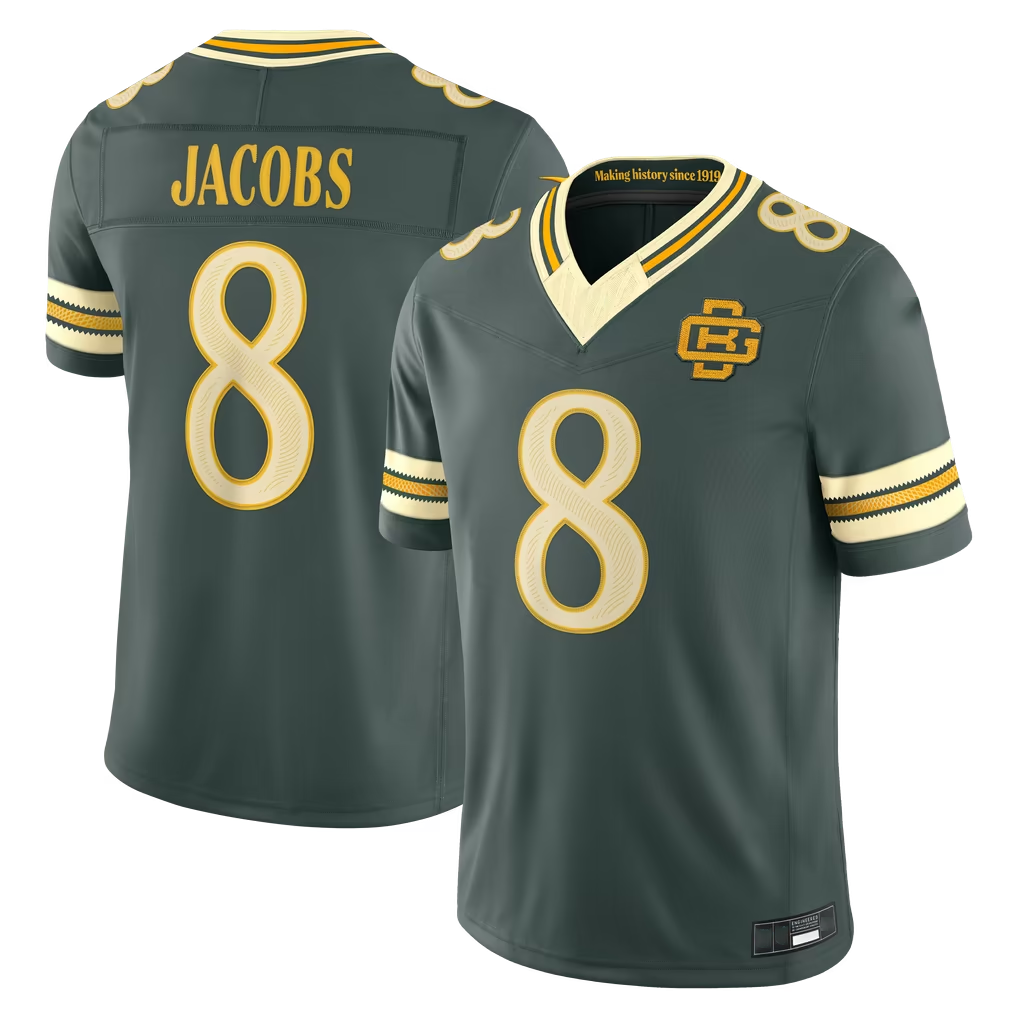 Tlead GB.Packers #8 Josh Jacobs Green 2026 Rivalries Collection Limited Stitched Jerseys