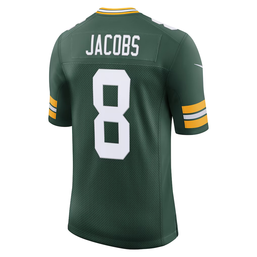 Tlead GB.Packers #8 Josh Jacobs Green Vapor Untouchable Stitched Limited Jerseys