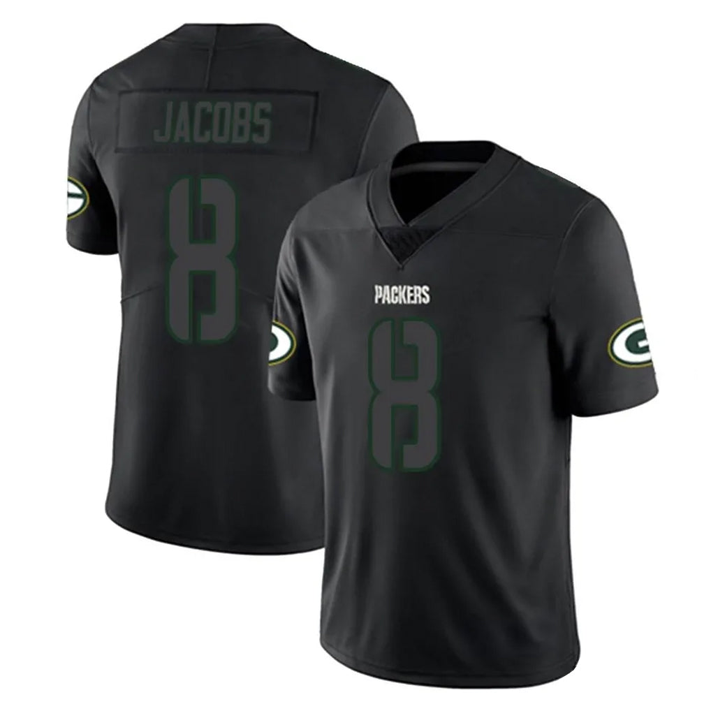 Tlead GB.Packers #8 Josh Jacobs Player Black Impact Limited Home Game Stitched Jerseys