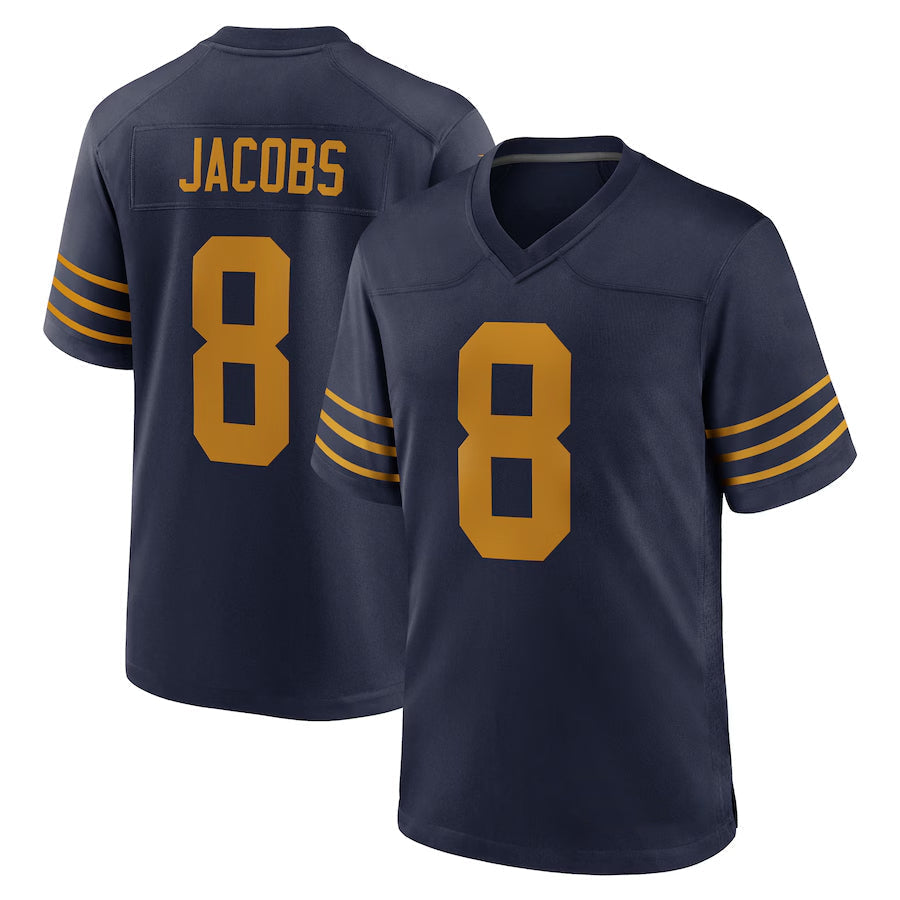 Tlead GB.Packers #8 Josh Jacobs Player Navy The 1923 Classic Game Stitched Jersey