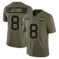 Tlead GB.Packers #8 Josh Jacobs Player Olive 2025 Salute To Service Limited Home Game Stitched Jerseys