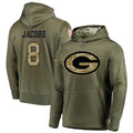 Tlead GB.Packers #8 Josh Jacobs Player Olive Salute to Service Pullover Hoodie Game Stitched Jerseys