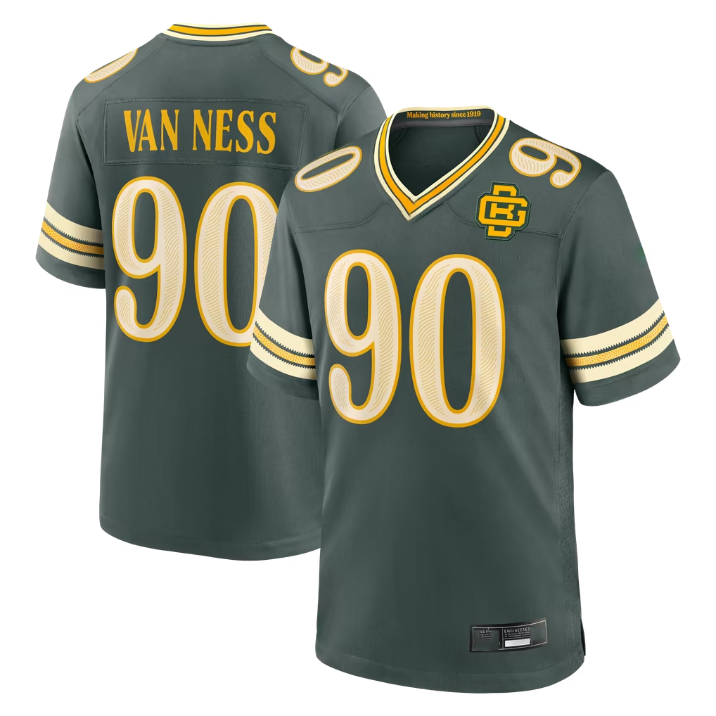 Tlead GB.Packers #90 Lukas Van Ness Green 2026 Rivalries Collection Game Stitched Jerseys