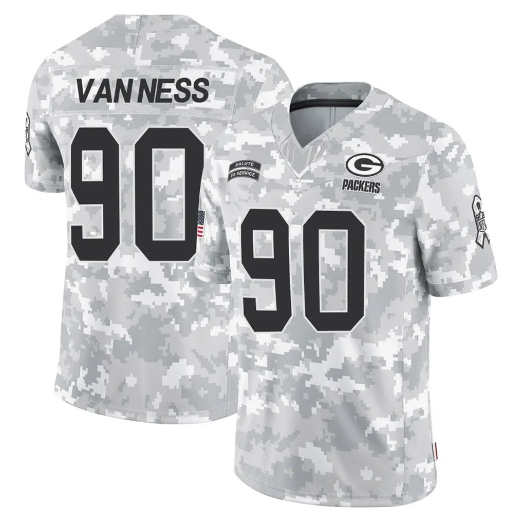 Tlead GB.Packers #90 Lukas Van Ness Player Arctic Camo Salute To Service Limited Stitched Jerseys