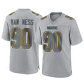 Tlead GB.Packers #90 Lukas Van Ness Player Gray Atmosphere Fashion Home Game Stitched Jerseys