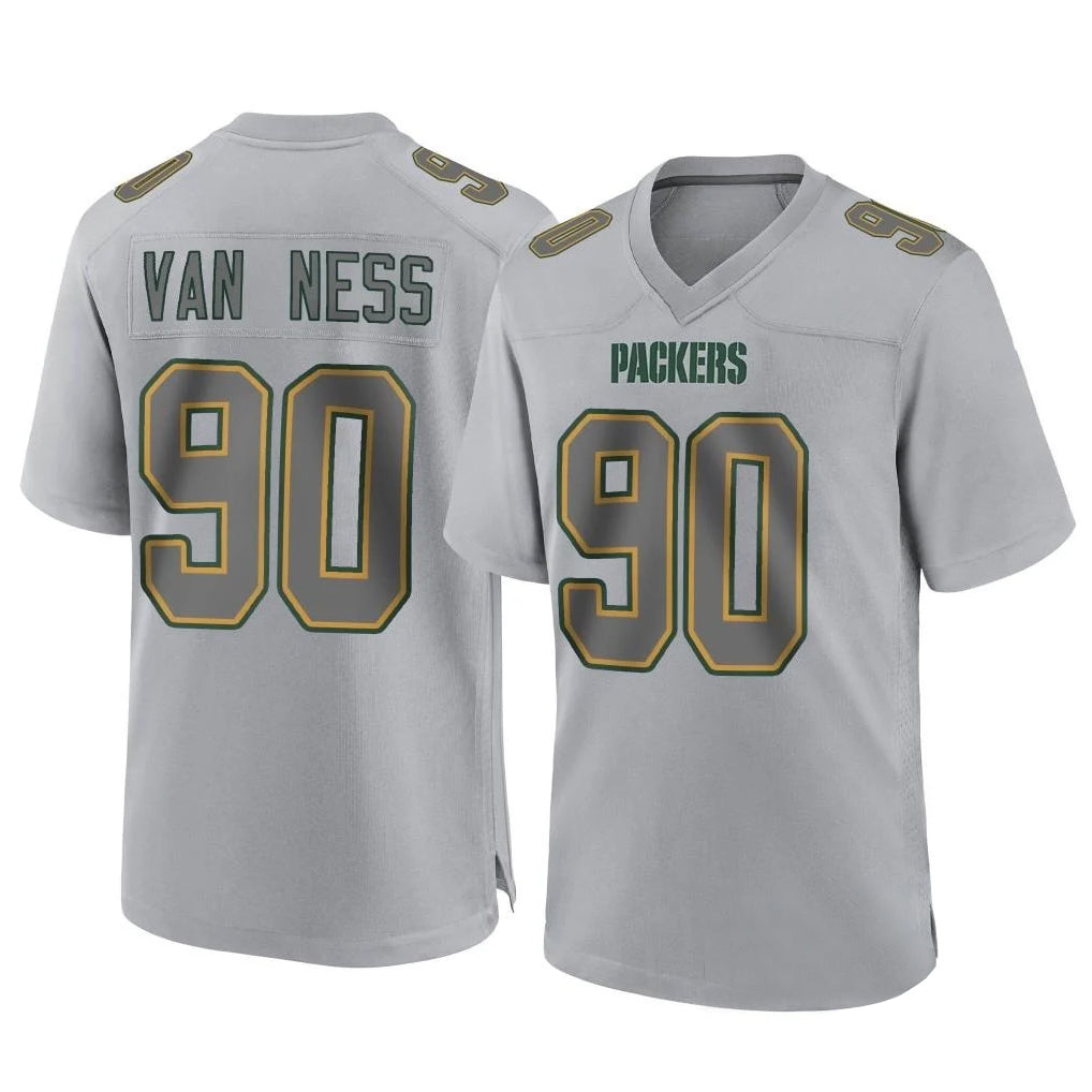 Tlead GB.Packers #90 Lukas Van Ness Player Gray Atmosphere Fashion Home Game Stitched Jerseys