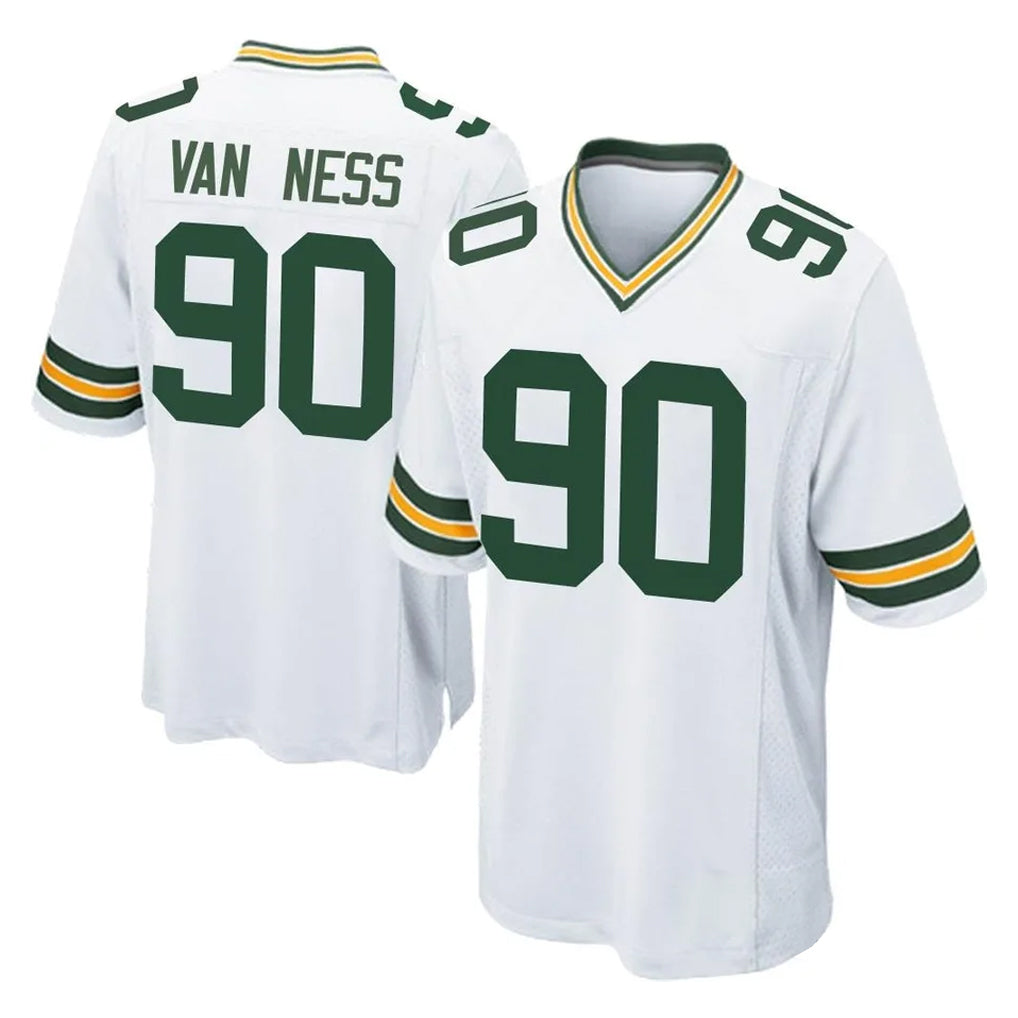 Tlead GB.Packers #90 Lukas Van Ness Player White Home Game Stitched Jerseys