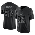 Tlead GB.Packers #92 Reggie White Player Black REFLECTIVE Limited Stitched Jerseys
