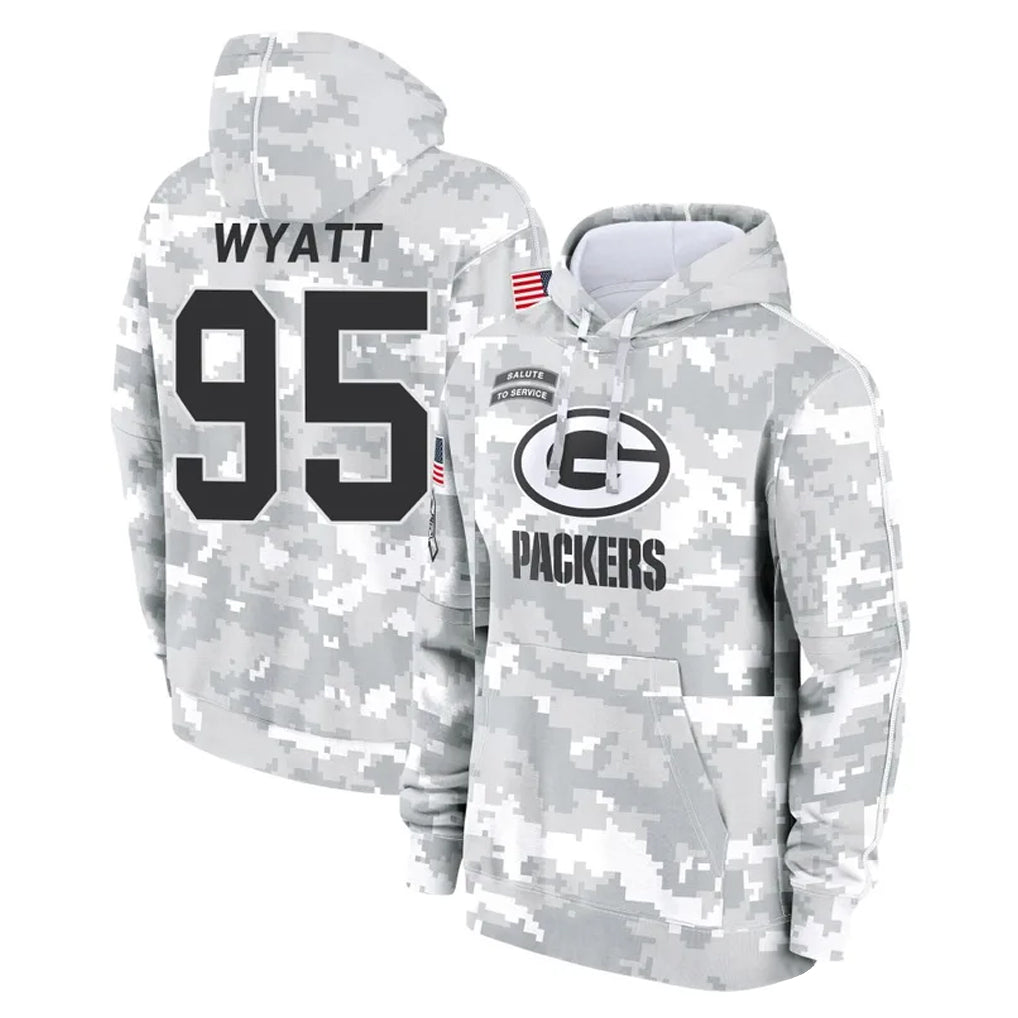 Tlead GB.Packers #95 Devonte Wyatt Player Arctic Camo Salute to Service Hoodies Limited Game Stitched Jerseys