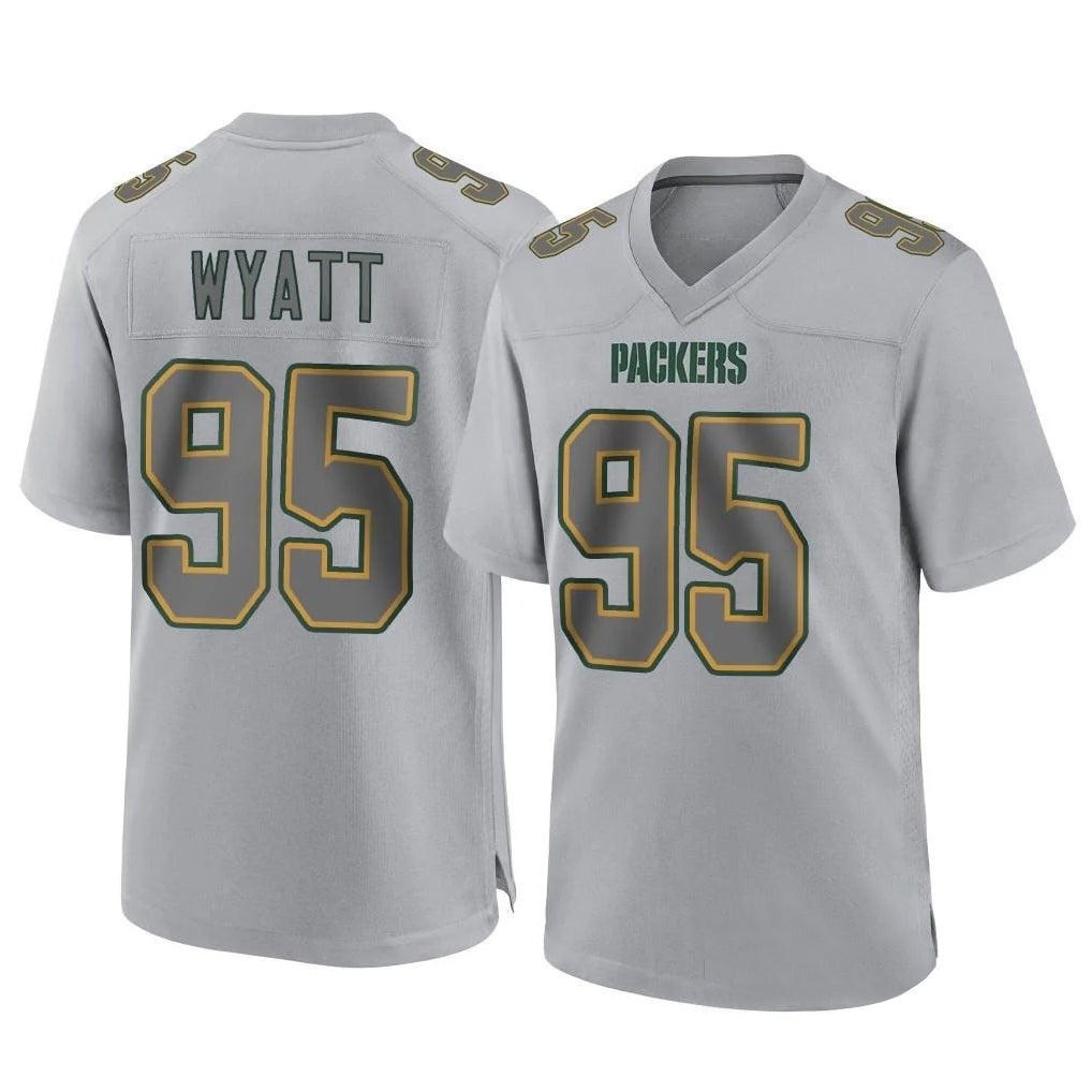Tlead GB.Packers #95 Devonte Wyatt Player Gray Atmosphere Fashion Home Game Stitched Jerseys