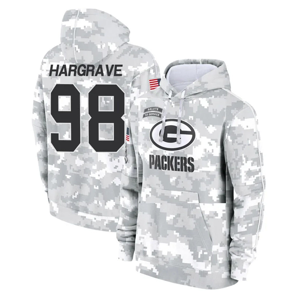 Tlead GB.Packers #98 Javon Hargrave Player Arctic Camo Salute to Service Hoodies Limited Game Stitched Jerseys