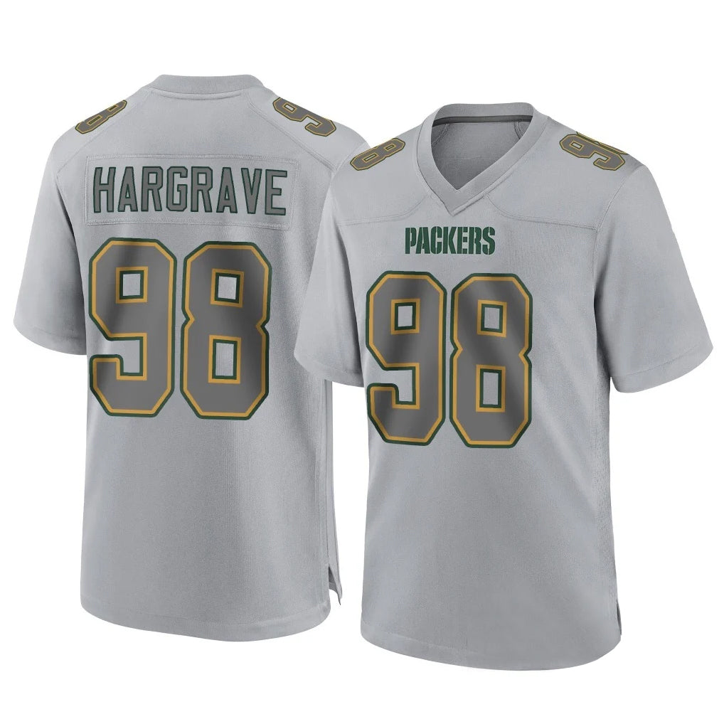 Tlead GB.Packers #98 Javon Hargrave Player Gray Atmosphere Fashion Home Game Stitched Jerseys