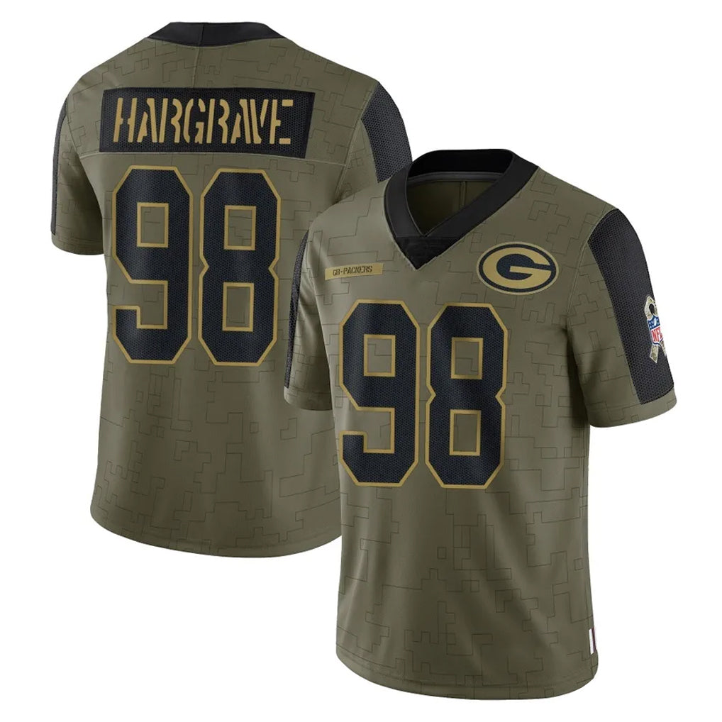 Tlead GB.Packers #98 Javon Hargrave Player Olive Salute To Service Limited Game Stitched Jerseys