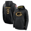 Tlead GB.Packers #9 Christian Watson Player Black Salute to Service Hoodies Limited Game Stitched Jerseys