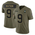 Tlead GB.Packers #9 Christian Watson Player Olive 2025 Salute To Service Limited Home Game Stitched Jerseys