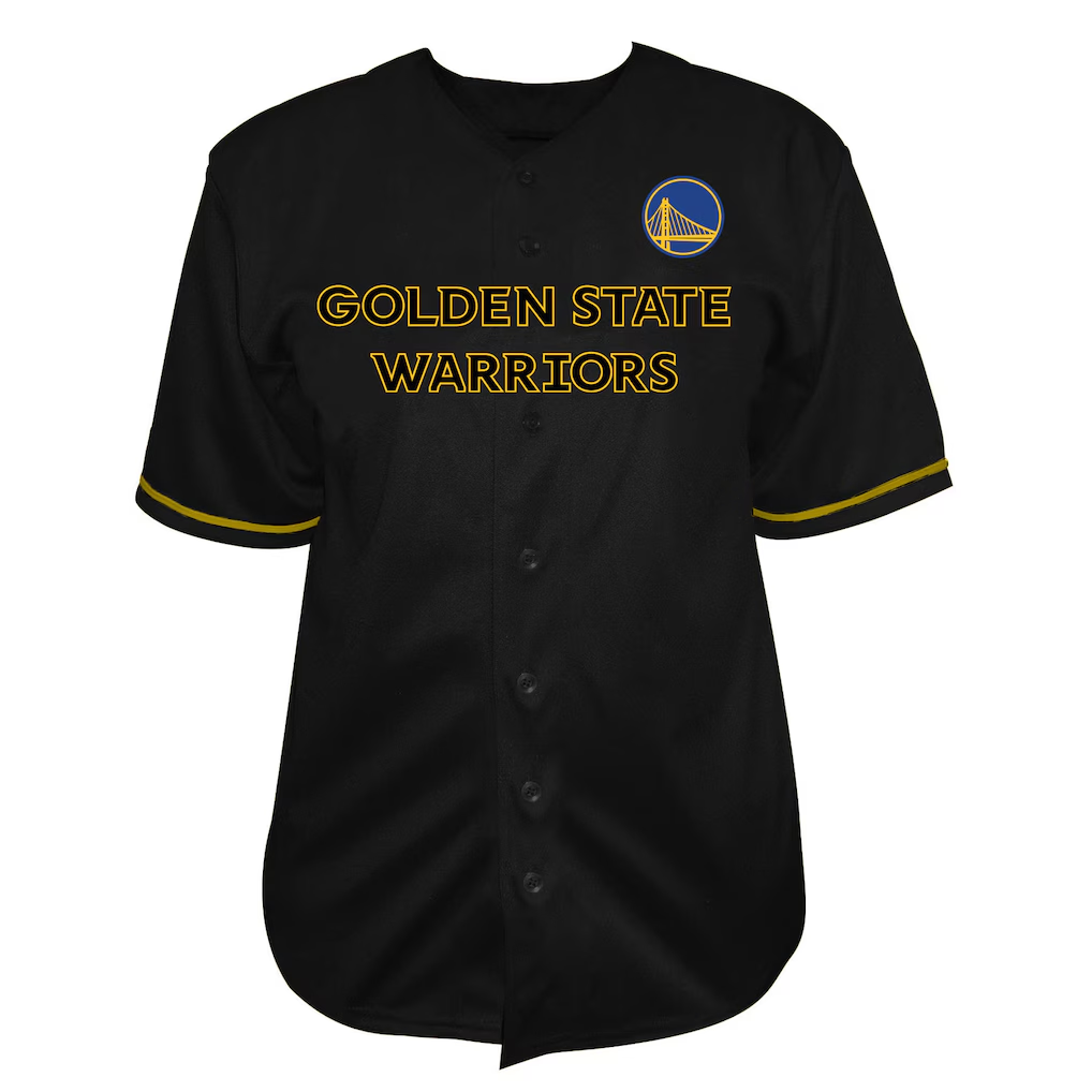 Tlead G.State Warriors Black Big & Tall Pop Full-Button Jerseys