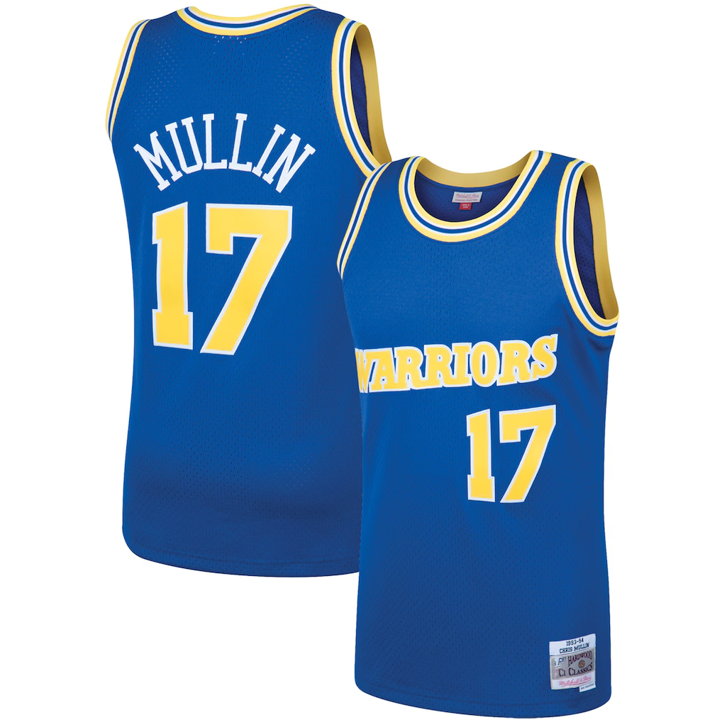Tlead G.State Warriors #17 Chris Mullin Mitchell & Ness Royal 199394 Hardwood Classics Swingman Jerseys