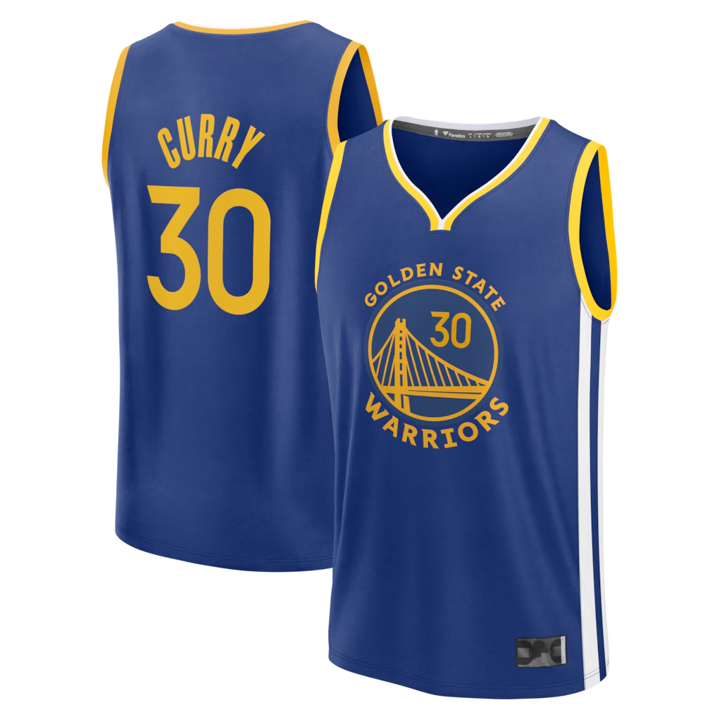 Tlead G.State Warriors #30 Stephen Curry Royal Fast Break Replica Jerseys - Icon Edition