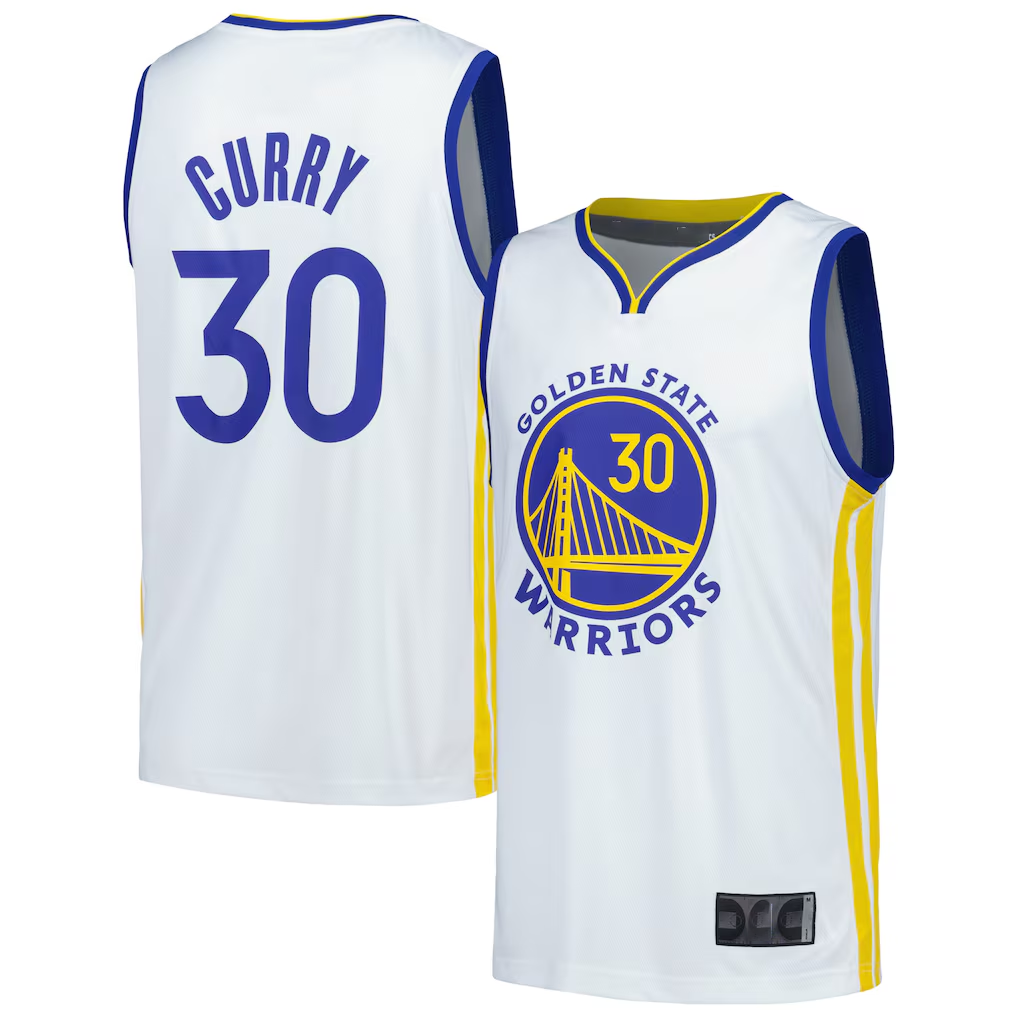 Tlead G.State Warriors #30 Stephen Curry White Fast Break Replica Player Jerseys - Association Edition