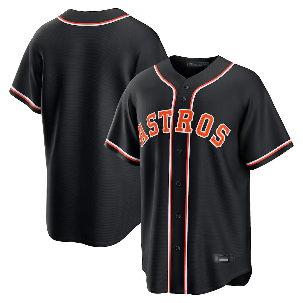 Tlead H.Astros Black Fashion Out Home Game Blank Player Stitched Jerseys
